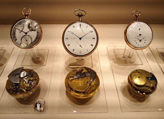 Historische Taschenuhren im Patek Philippe Museum, Genf. Foto: Christoph Schumann, 2025