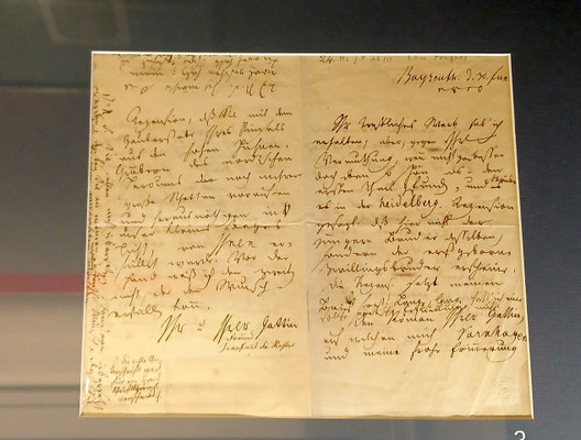 Handschrift Jean Pauls (Brief) im Jean-Paul-Museum, Bayreuth. Foto: Christoph Schumann, 2025