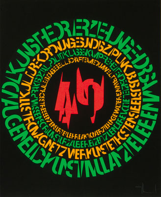 "Sehtest" von Ferdinand Kriwet, 1971. Foto: PR/Ludwiggalerie/ © Rechtsnachfolger