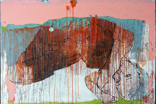 "Monolith" | Acryl auf Sperrholz | 140x95cm | Preis* €2600,-