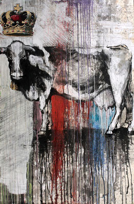 "Kuh" | 172x115cm |Acryl auf Sperrholz | Preis* €3100,-