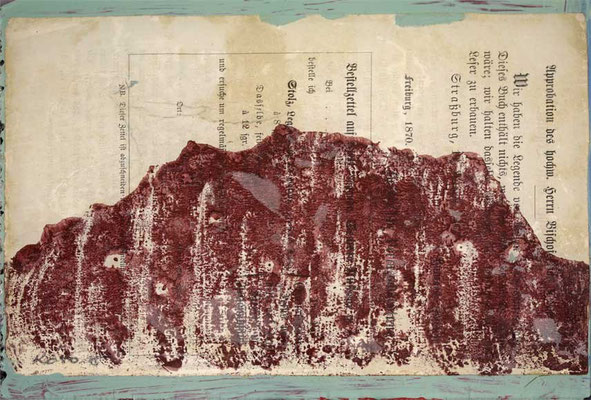 "under a mountain...Nr.3" | mixed media auf Acrylglas | 24x18cm