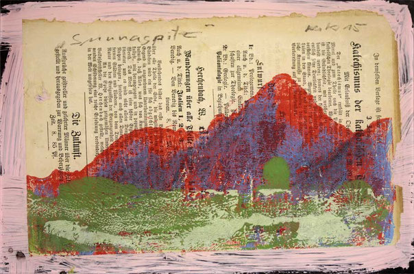 "under a mountain...Nr.24" | mixed media auf Acrylglas | 24x18cm