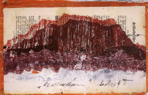 "under a mountain...Nr.15" | mixed media auf Acrylglas | 24x18cm