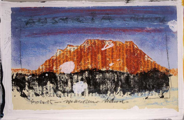 "under a mountain...Nr.22" | mixed media auf Acrylglas | 24x18cm
