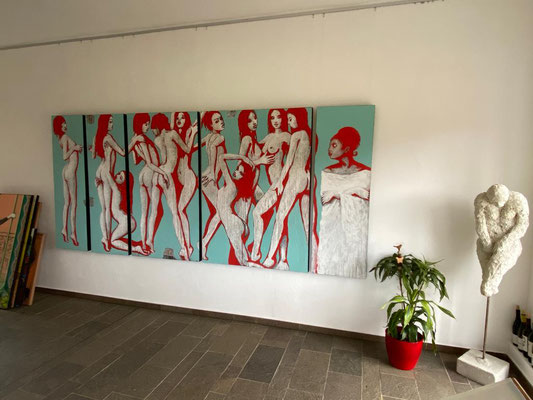 "Ankunft der Sirenen", 350x150cm, Preis* €7000,-