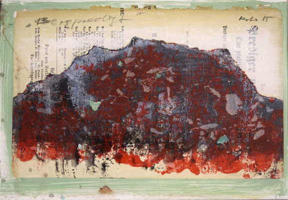 "under a mountain...Nr.1" | mixed media auf Acrylglas | 24x18cm