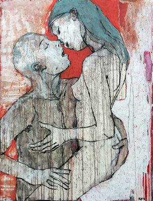 "Küss mich", 105x80cm, Acryl auf Sperrholz