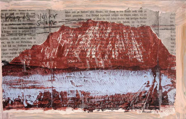 "under a mountain...Nr.13" | mixed media auf Acrylglas | 24x18cm