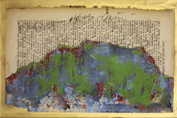 "under a mountain...Nr.25" | mixed media auf Acrylglas | 24x18cm