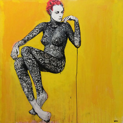 "Yellow 3", 125x125cm
