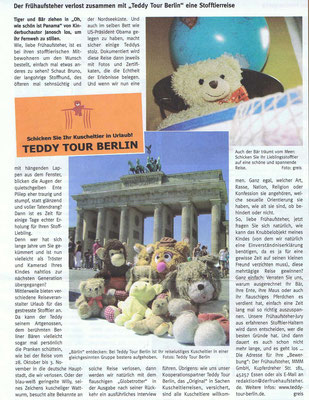 Teddy Tour Berlin - Urlaub für Kuscheltiere - The first travel agency for cuddly toys