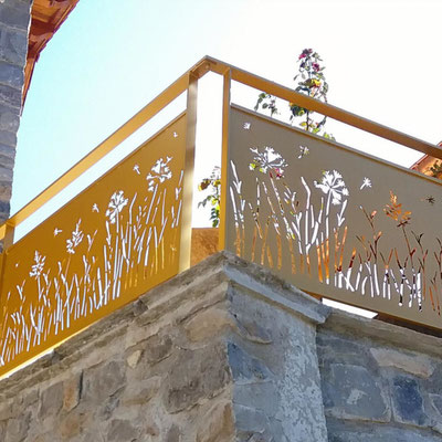 Garde corps motif végétal, métallerie Gap