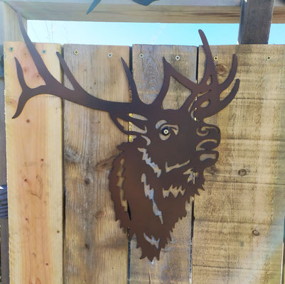 déco mural métal, déco nature, cerf métal, déco chasse, artisan créateur français, artisanat Hautes-Alpes