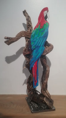Déco jungle, déco perroquet, artiste plasticien Hautes-Alpes, métal