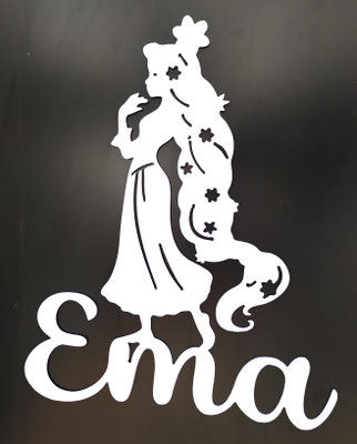 déco princesse, plaque de porte personnalisé, déco murale métal, déco murale enfant