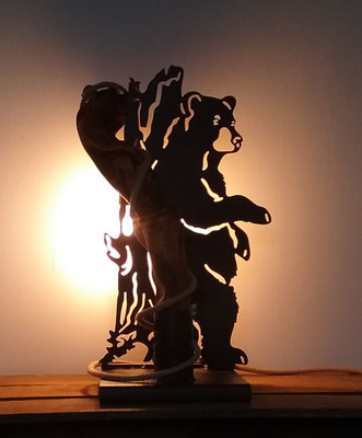 Lampe déco nature, lampe déco animaux, artisan créateur français, artisanat Hautes-Alpes