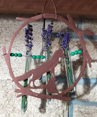 DIY déco nature, soliflore fait main création, accessoire pour déco nature, renard en métal