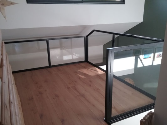 Garde corps sur mesure métal et verre, déco moderne