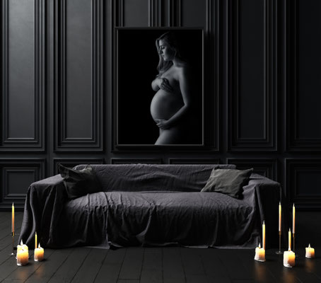 Artistic maternity portrait during a life-changing chapter