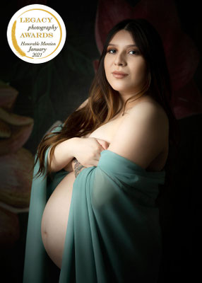 Elegant pregnancy portrait designed to last beyond trends