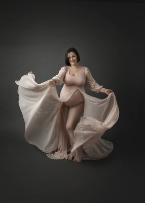Editorial maternity portrait highlighting strength and identity