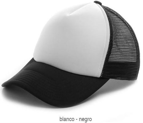 Gorra malla combinada blanca negro