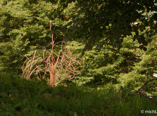 Sculpture monumentale en acier dans un parc