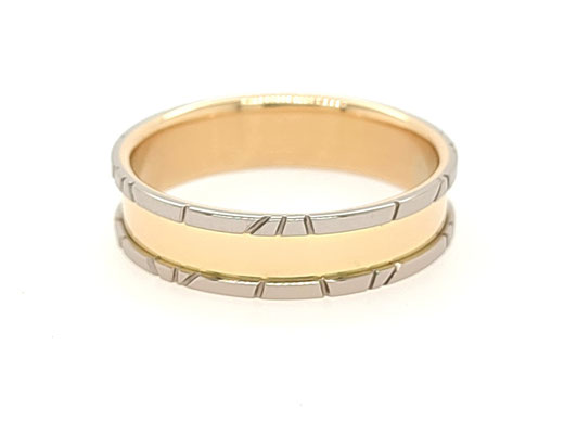 Alliance 2 or, réalisé sur mesure pour monsieur - or jaune 750 et or gris palladié 750