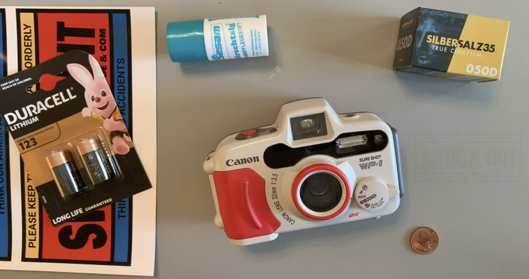 Canon Sure Shot WP-1, Batteriewechsel und Gummipflege Sucherkamera