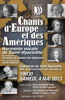 Mai 2013 : Chants d'Europe et des Amériques