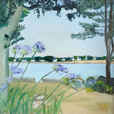 Sainte Marine, huile sur contreplaqué, 20x20cm, 2023, collectionné