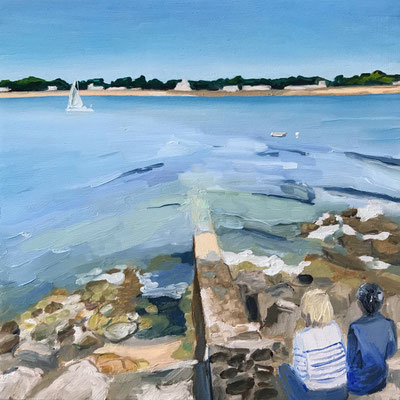 La cale, huile sur contreplaqué, 20x20cm, 2023, collectionné