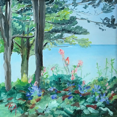 Sainte Marine, huile sur contreplaqué, 20x20cm, 2023