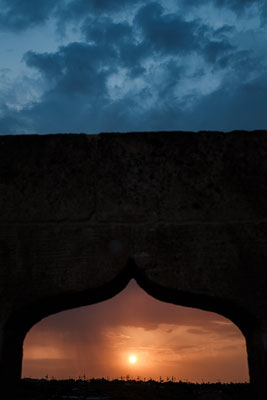 Der Sonnenaufgang im Kloster Mor Abraham, Midyat, unsere Schlafstätte