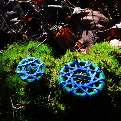 Zwirnknopf-Anhänger | Ø 24 mm | Material: Baumwolle, Aluminium