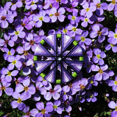 Zwirnknopf-Anhänger | Ø 44 mm | Material: Baumwolle, Aluminium