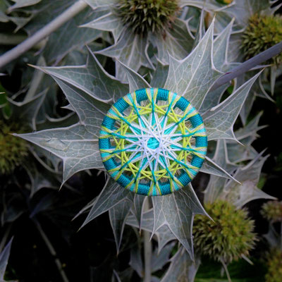 Zwirnknopf-Anhänger | Ø 36 mm | Material: Baumwolle, Aluminium