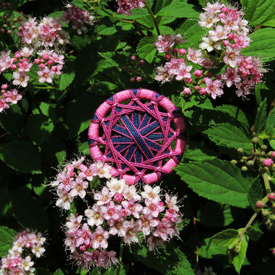 Zwirnknopf-Anhänger | Ø 36 mm | Material: Baumwolle, Aluminium