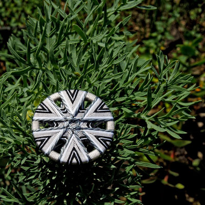 Zwirnknopf-Anhänger | Ø 36 mm | Material: Baumwolle, Aluminium