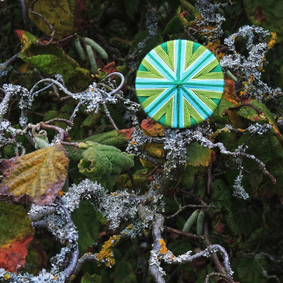 Posamentenknopf-Anhänger | Ø 36 mm | Material: Baumwolle, Aluminium