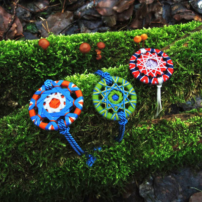 Zwirnknopf-Armbänder | Ø 36 mm | Material: Baumwolle, Aluminium