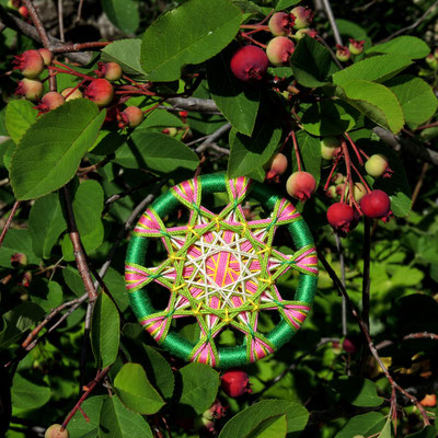 Zwirnknopf-Anhänger | Ø 62 mm, Dicke: 6 mm | Material: Baumwolle, Metall, lackiert