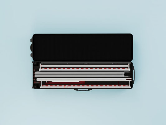 LED-Leuchtstele ABS-Koffer mit Schaumstoff-Inlays