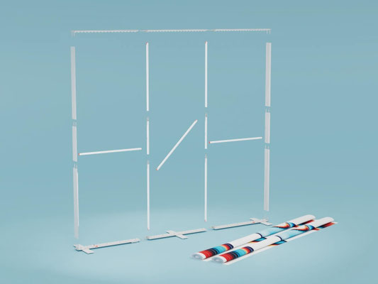 LED-Leucht-Messewand Einzelteile + Grafiken für Vorder- und Rückseite