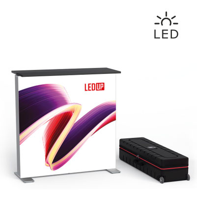 LEDUP Counter mit LED-Beleuchtung und Rollkoffer