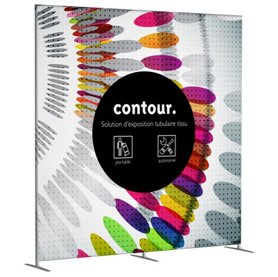CONTOUR Messewand mit Textilgrafiküberzug