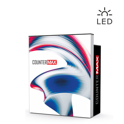 LEDUP Counter MAX mit großer Leuchtfront, einlegeboden und Rollkoffer