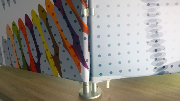 Messewand Textilgrafik Eckverbindung