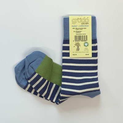 Grödo Socken Streifen bunt blau
